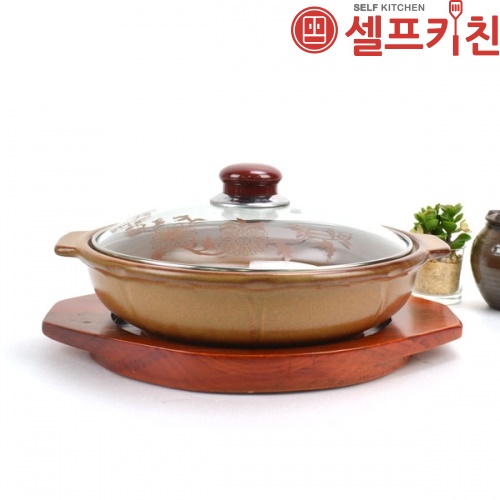 홍익고향맛전골냄비 내열도자기 웰빙세라믹 전골냄비 황토 친환경 찌개 칼국수 수제비 탕